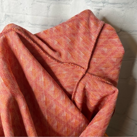 Zara orange jacquard knit geometric pull on flare pants size large - Picture 5 of 11